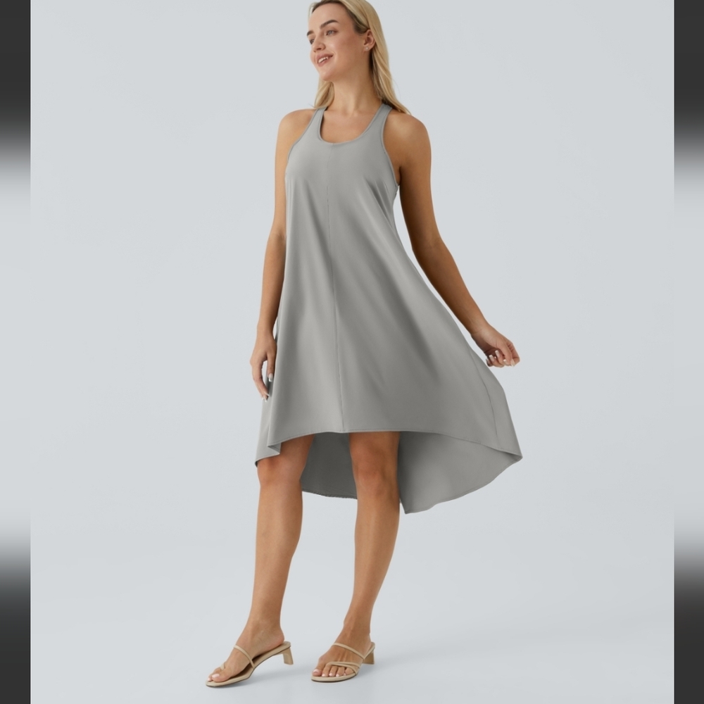 Halara Breezeful™ Backless Racerback Side Pocket High Low Flowy Midi Quick Dry